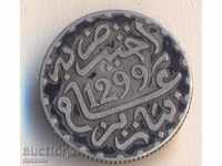 Maroc 1/2 dirhems 1299 = 1882. argint