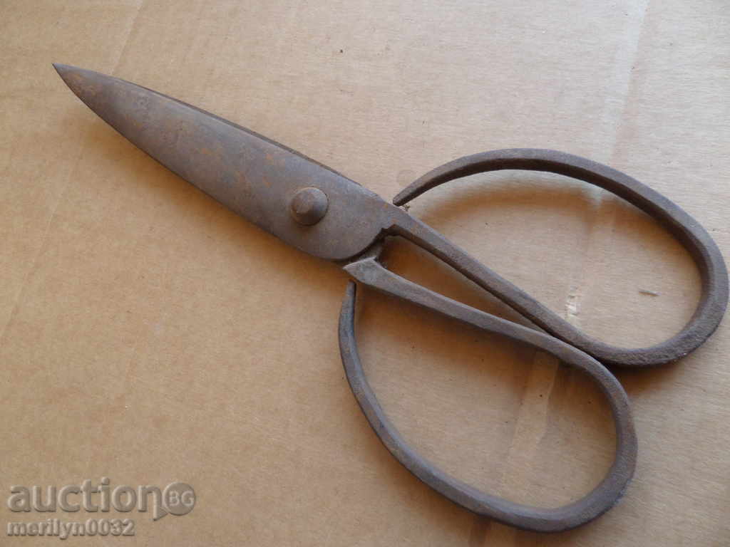 Old scissor scissors, wrought iron - 6