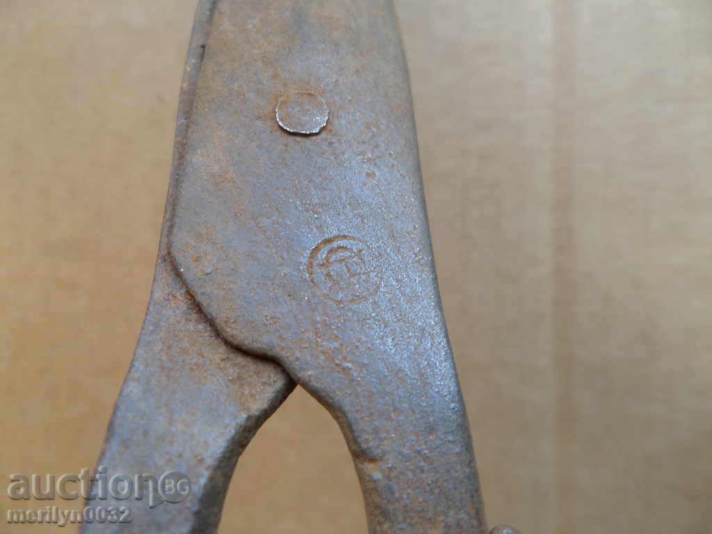 Old scissor scissors, wrought iron - 5