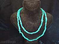Necklace with color - light green, stone, beads, turquoise, turquoise, 88 cm.