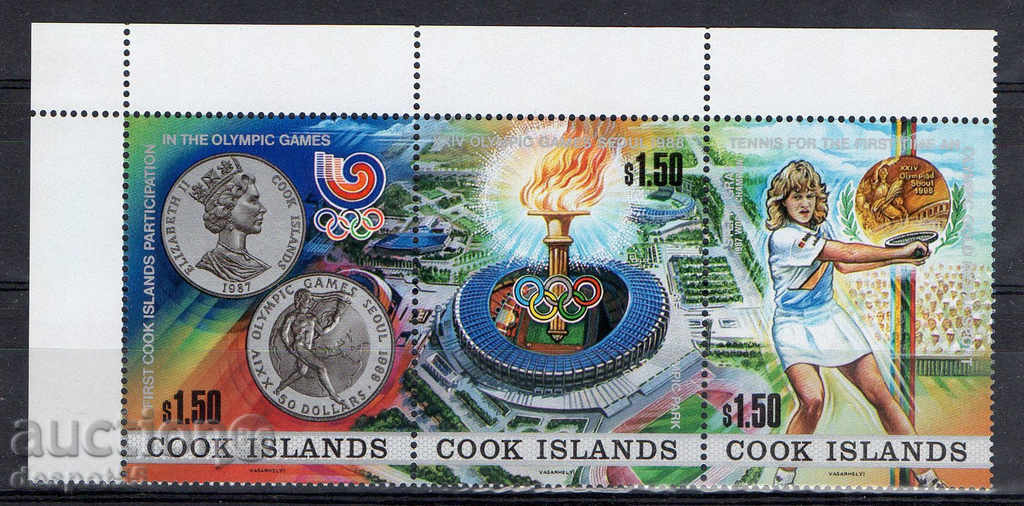 1988 Insulele Cook. Jocurile Olimpice - Seul, Coreea de Sud. bandă