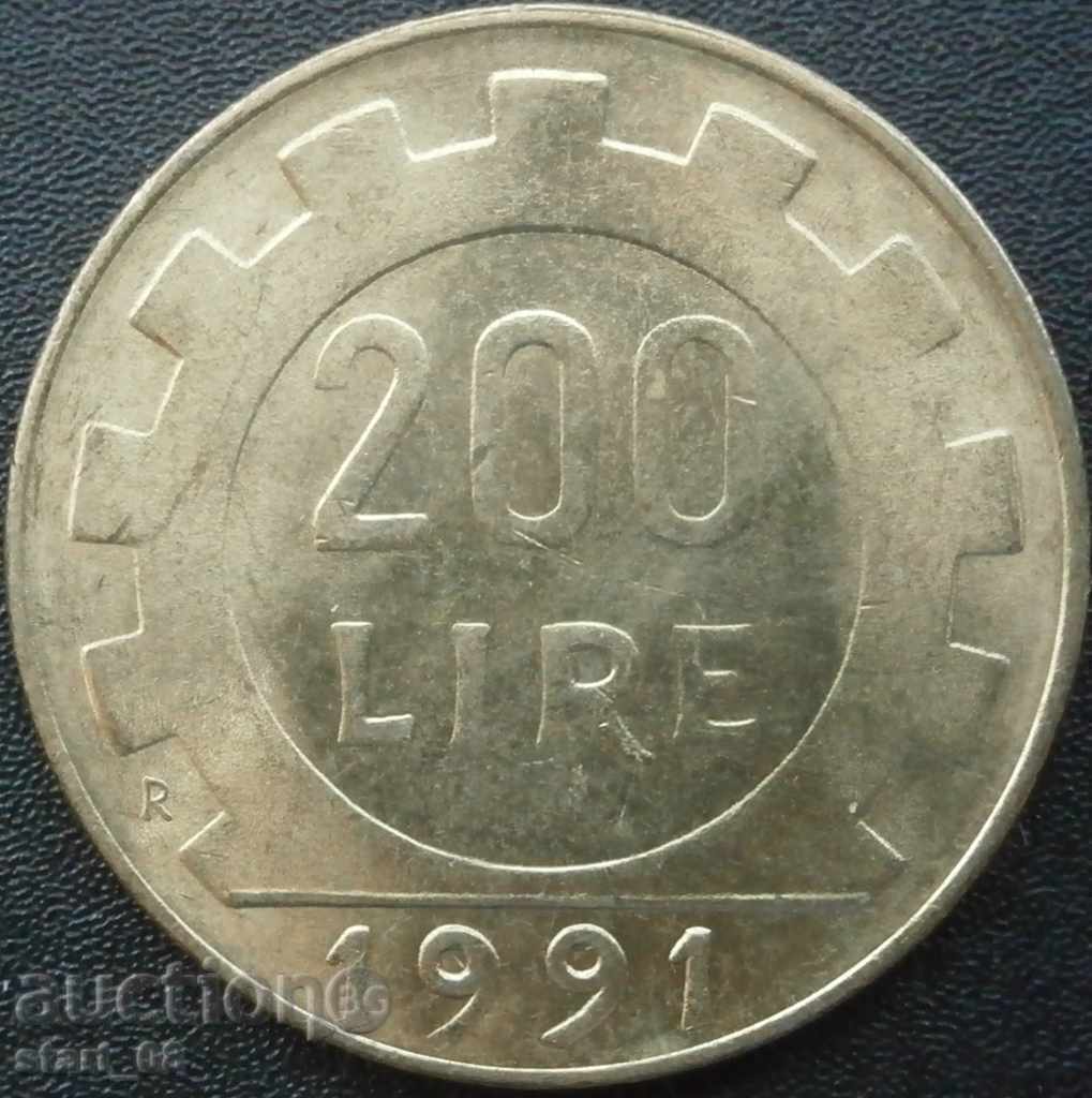 Italia - 200 liras 1991.