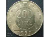 Ιταλία - 200 λίρες το 1991.