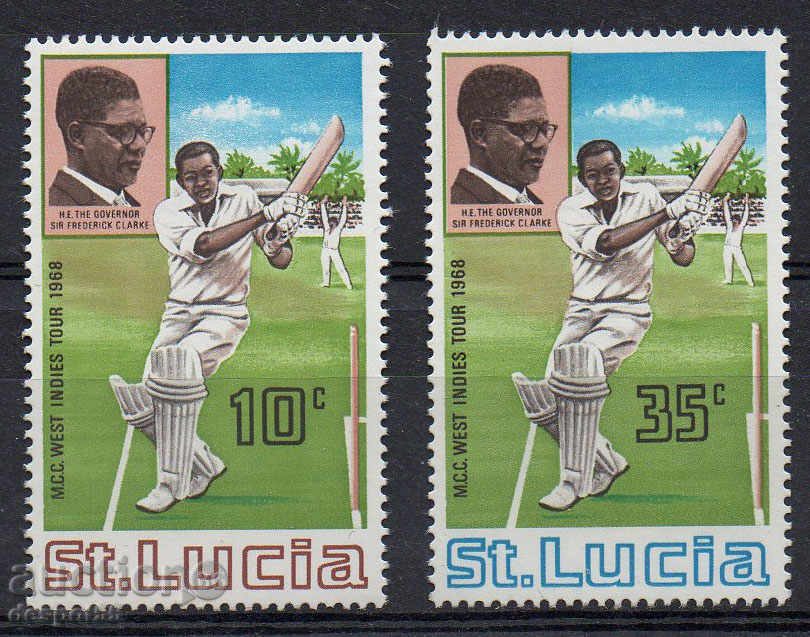 1968. Sfânta Lucia. turneu Cricket Zapp. India.