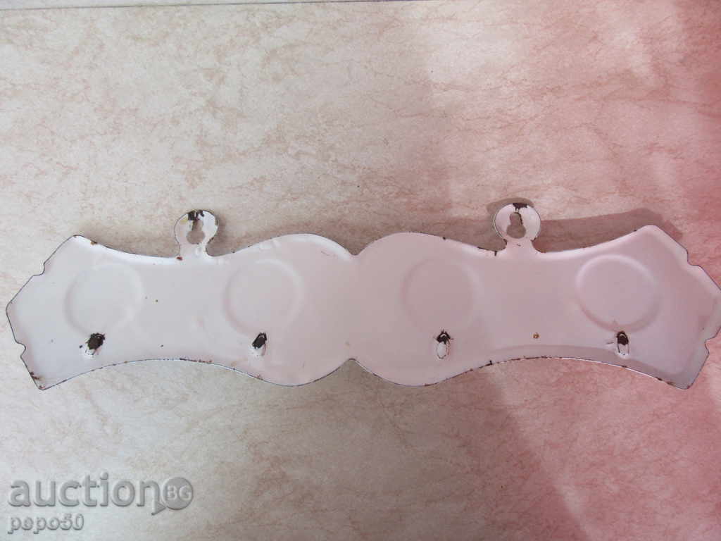 OLD ENAMELED HANGER FROM THE SOCIALIST ERA /36 x 8 cm/ with price 14.00 BGN | € 7.16 OLD ENAMELED HANGER FROM THE SOCIALIST ERA /36 x 8 cm/ with price 14.00 BGN | € 7.16