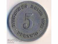 Germania 5 pfenigi 1911f