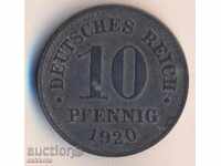 Германия 10 пфенига 1920, цинк