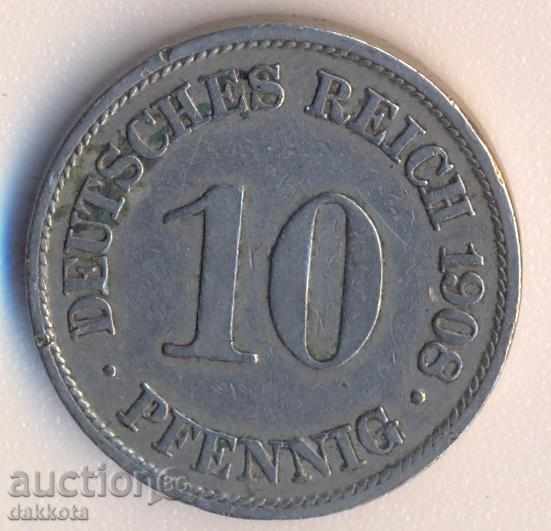 Germania 10 pfenigi 1908a