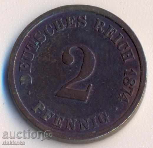 Германия 2 пфенига 1874а