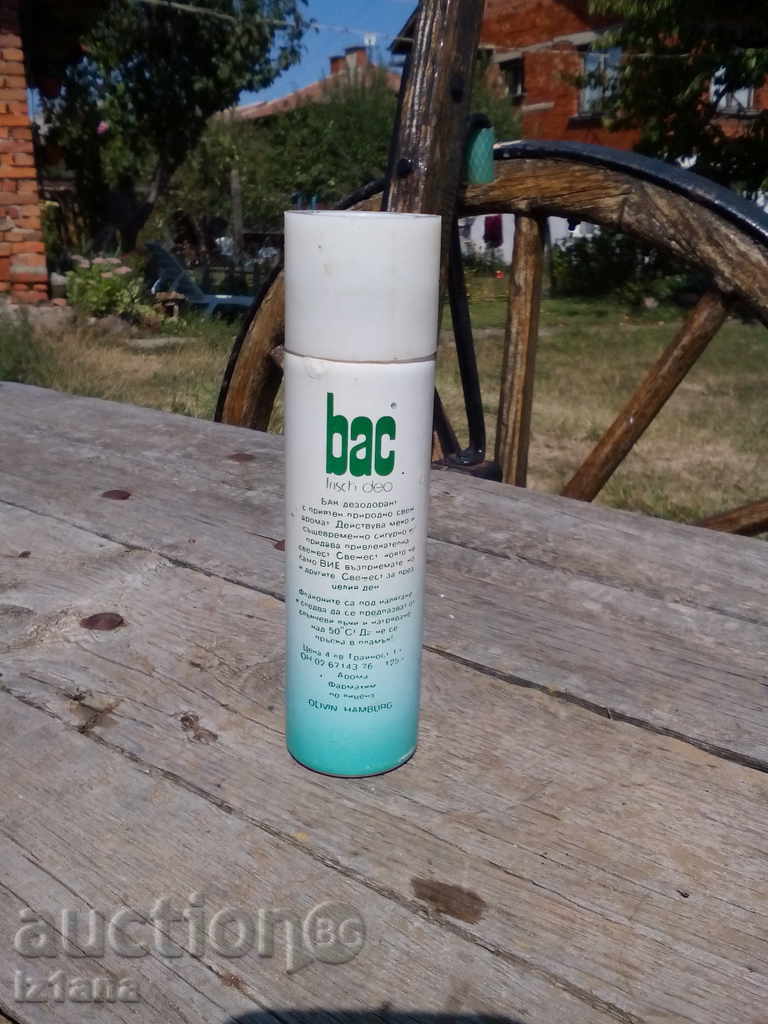 Packaging, BAC deodorant bottle with price 5.00 BGN | € 2.56 Packaging, BAC deodorant bottle with price 5.00 BGN | € 2.56
