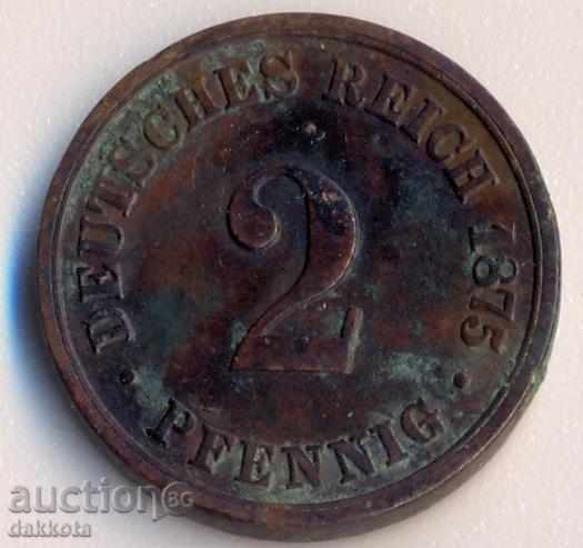 Германия 2 пфенига 1875в