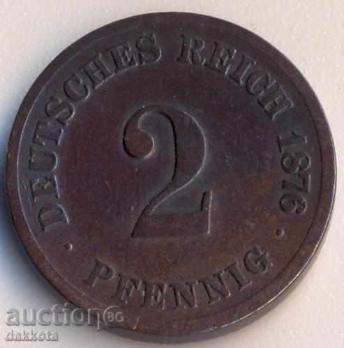 Германия 2 пфенига 1876с