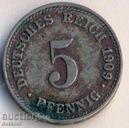 Germany 5 pfennig 1909d