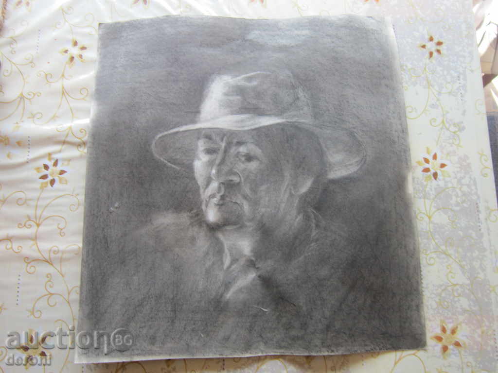 Auction Old graphic picture portrait of cardboard Auction Old graphic picture portrait of cardboard