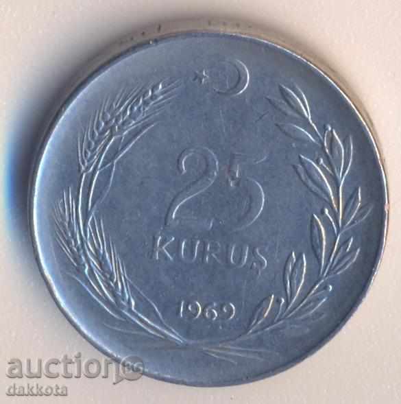 Turcia 25 kurusha 1969