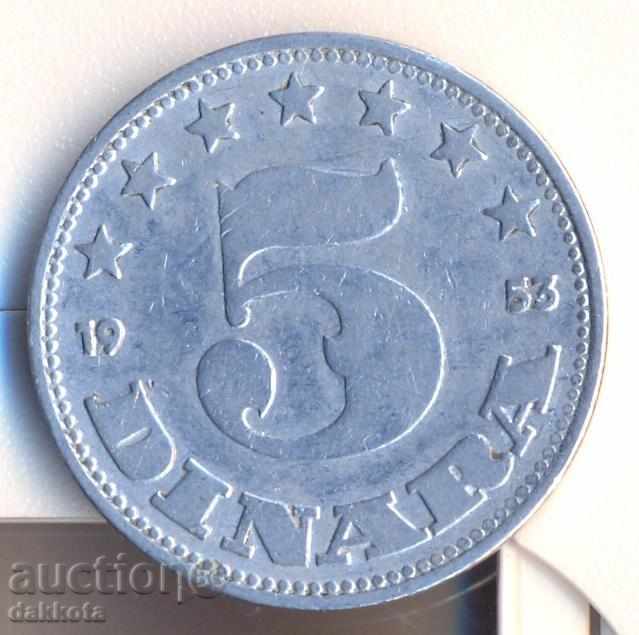 Iugoslavia 5 dinari 1953