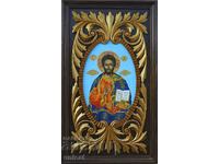 Icoana „Isus Hristos Vsederzhitel“, sculptură în lemn, pictură de icoane