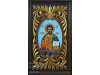 "Jesus Christ Almighty" icon, wood carving, icon painting
