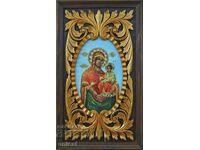 "Virgin Mary with Child" icon, wood carving, icon painting