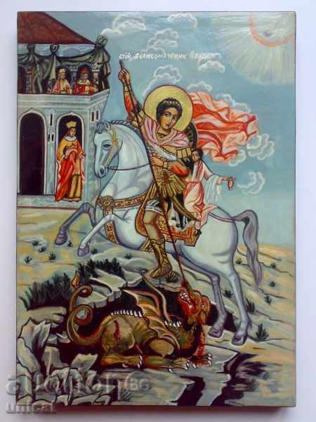 Saint George Slaying the Dragon Icon