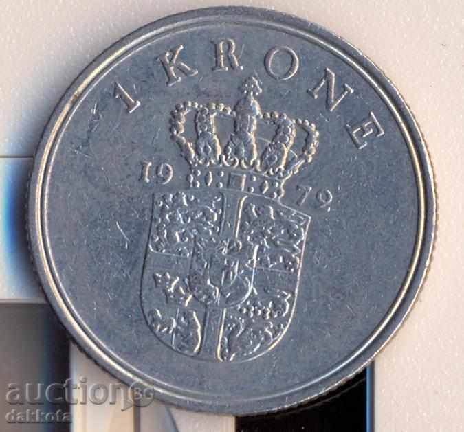 Denmark 1 krona 1972 year