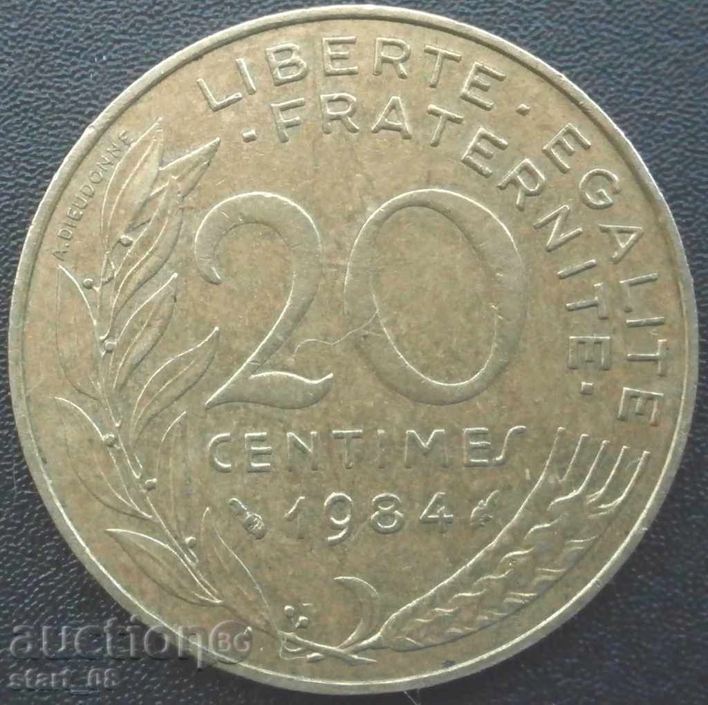 Франция - 10 сантима 1984 г.