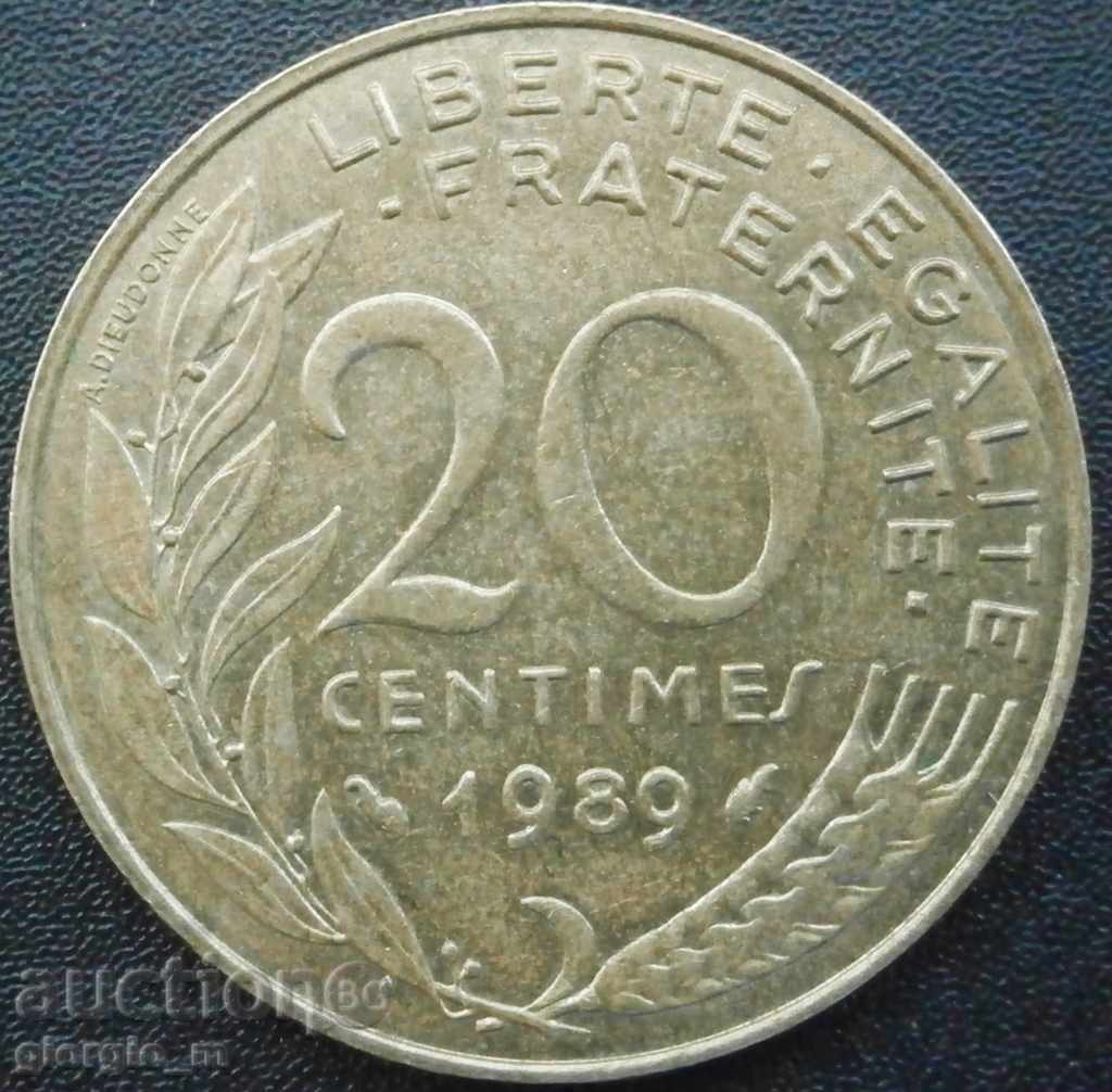 Франция - 10 сантима 1989 г.