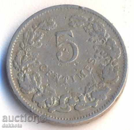 Люксембург 5 сантима 1908 година гранд дук Гийом
