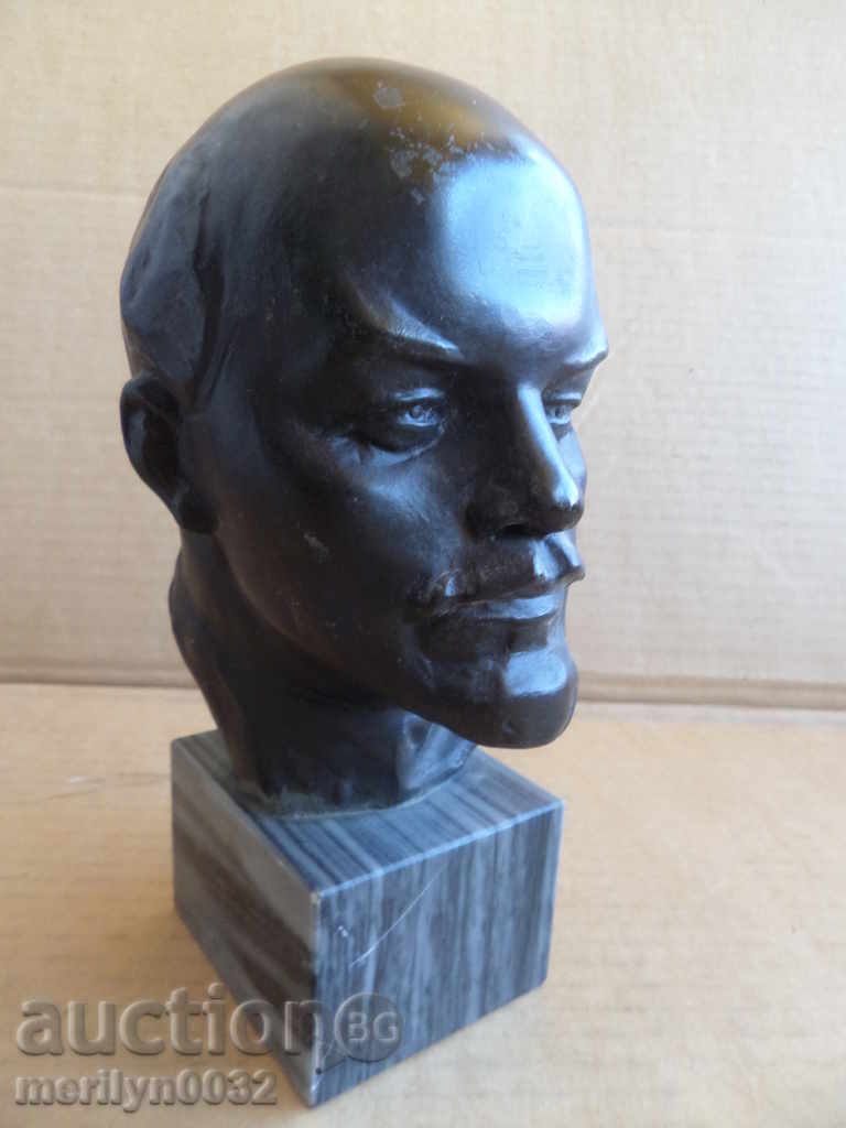 Aluminum bust of Lenin, figure, plastic, statuette