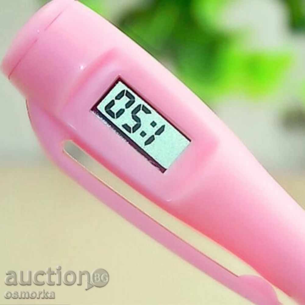 Chemist with electronic clock - pink pen date pupil