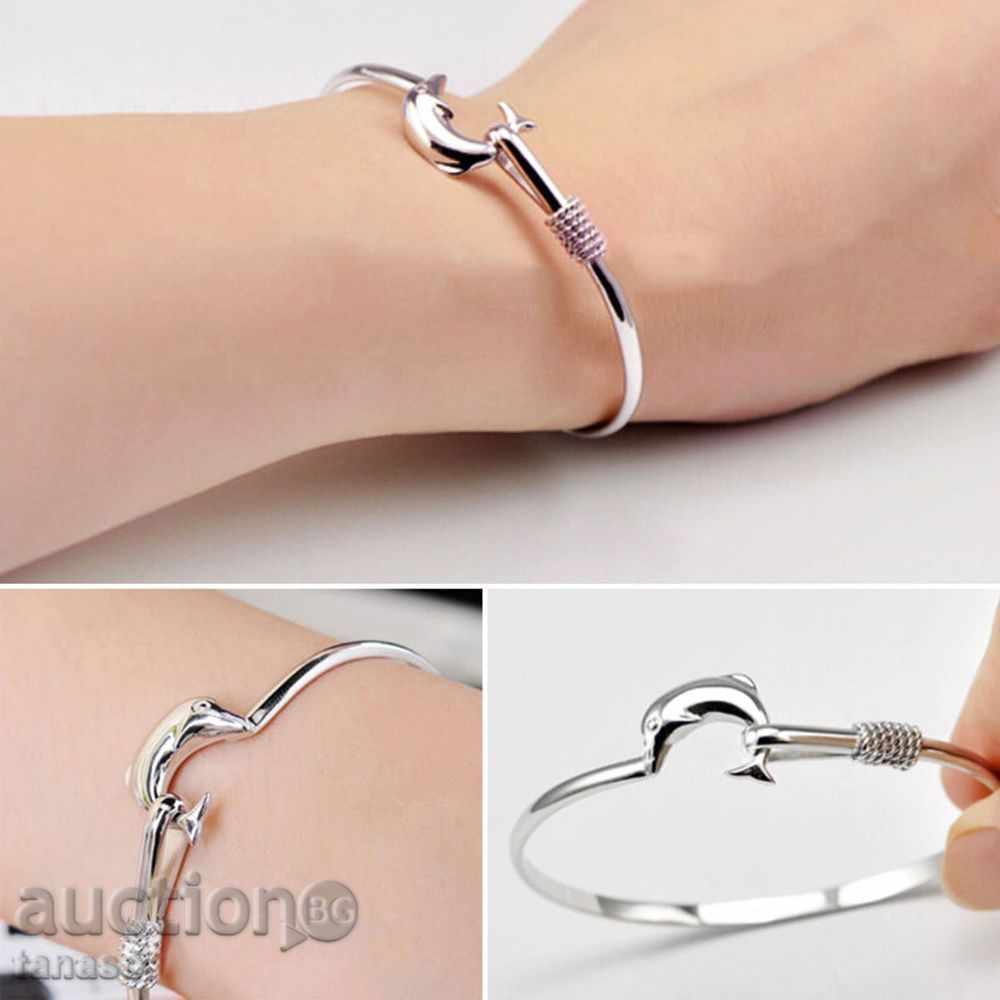 Auction Ladies bracelet with dolphin, silver plated 925 Auction Ladies bracelet with dolphin, silver plated 925