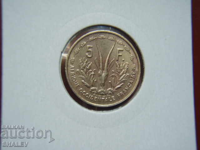 Delivery of 5 Francs 1956 French West Africa - VF/XF