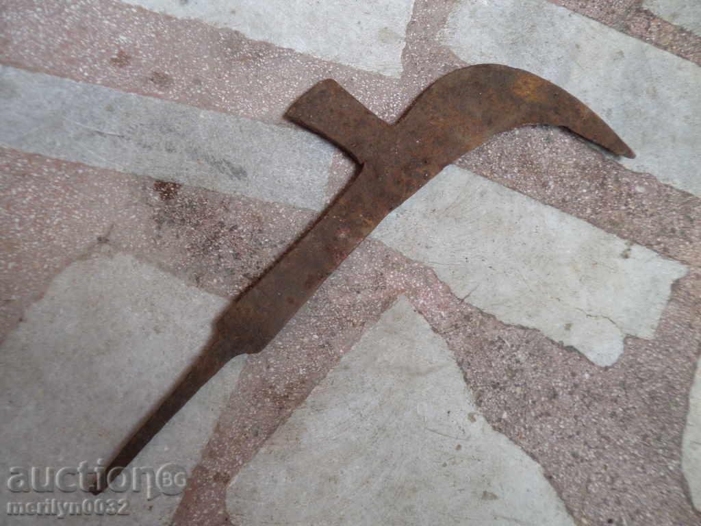 An old hand forged hammer, wrought iron, a chopper, a knife with price 24.00 BGN | € 12.27 An old hand forged hammer, wrought iron, a chopper, a knife with price 24.00 BGN | € 12.27