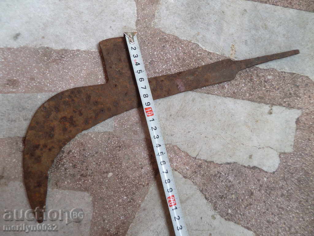 Delivery of An old hand forged hammer, wrought iron, a chopper, a knife Delivery of An old hand forged hammer, wrought iron, a chopper, a knife