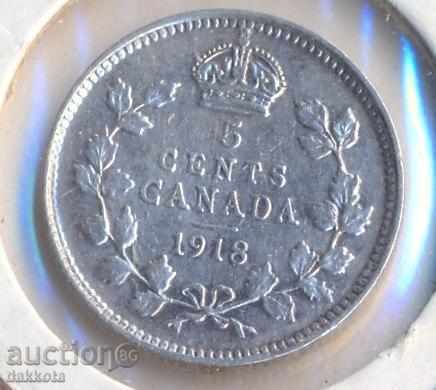 Канада 5 цента 1918 година