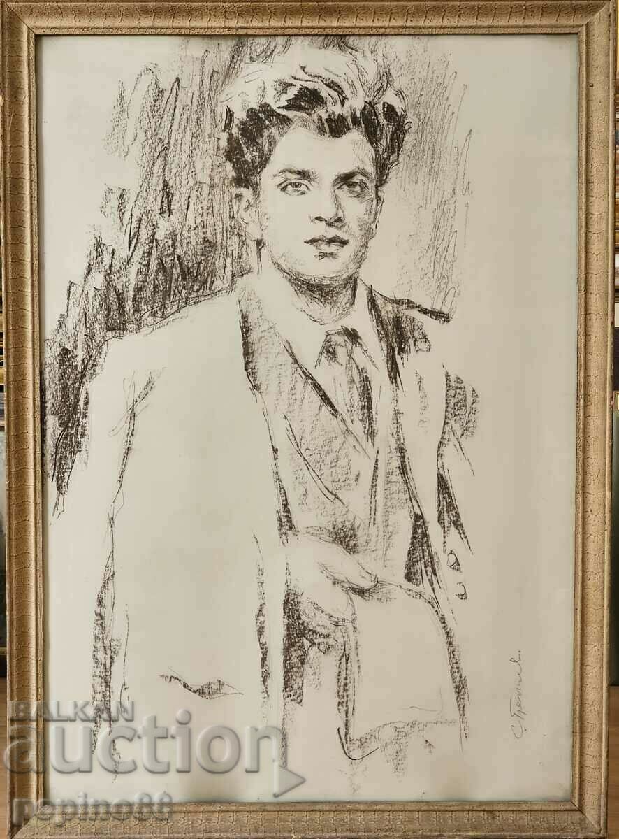 Painting by Hood. Stefan Penchev 1910-1994 portrait of Penyo Penev - 5 Painting by Hood. Stefan Penchev 1910-1994 portrait of Penyo Penev - 5