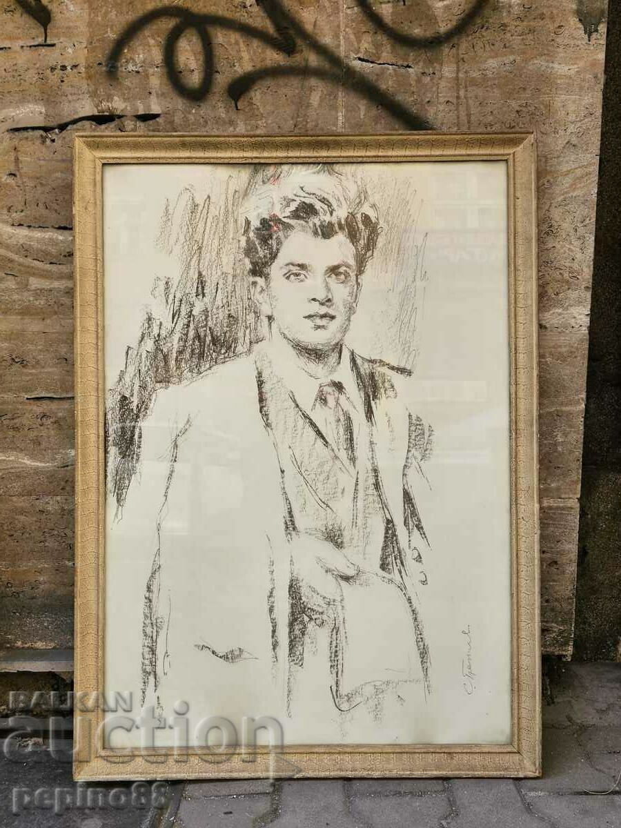 Painting by Hood. Stefan Penchev 1910-1994 portrait of Penyo Penev - 7 Painting by Hood. Stefan Penchev 1910-1994 portrait of Penyo Penev - 7