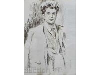 Pictură de Hood.Ștefan Penchev 1910-1994 portretul lui Penyo Penev