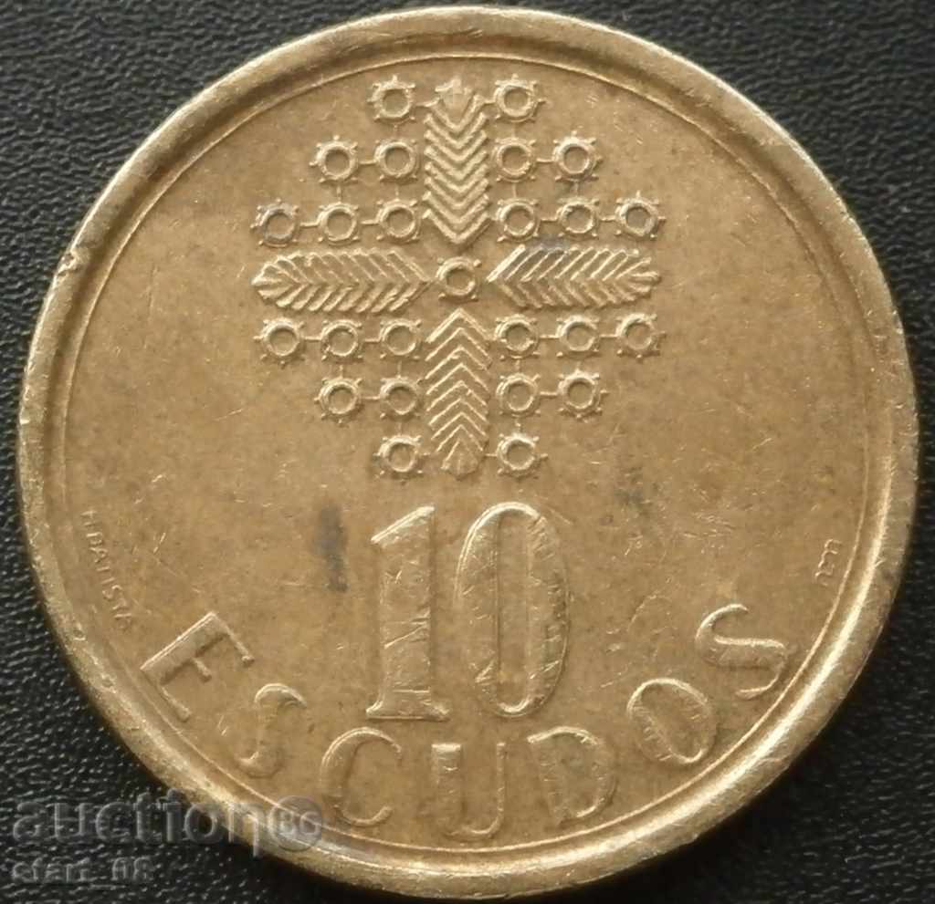 Portugalia 10 escudos 1987.