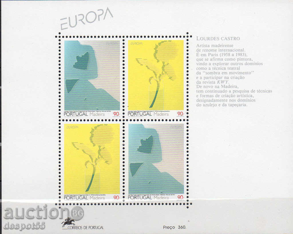 1993 Portugalia - Madeira. Europa. Arta Moderna. Block.