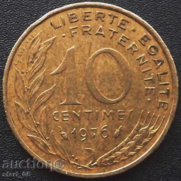 Франция - 10 сантима 1976 г.