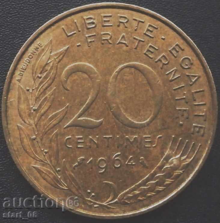 Франция - 10 сантима 1964 г.