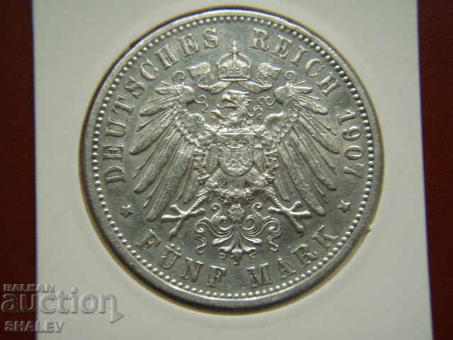 Licitație 5 Mark 1907 F Wurttemberg (Germania) - AU