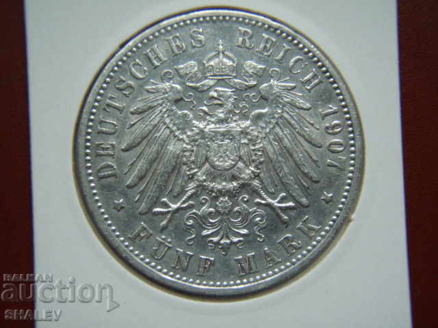 Livrarea 5 Mark 1907 F Wurttemberg (Germania) - AU