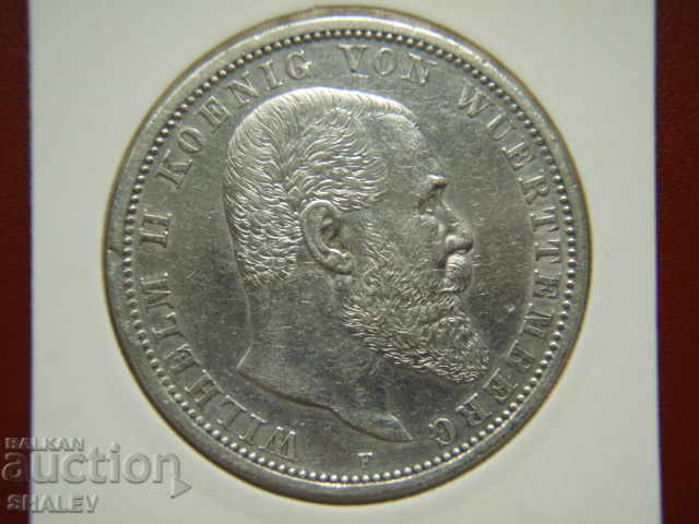 5 Mark 1907 F Wurttemberg (Germany) - AU - 5 5 Mark 1907 F Wurttemberg (Germany) - AU - 5