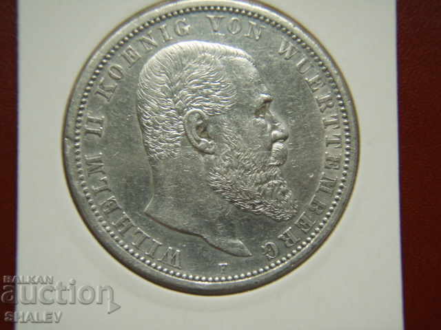 5 Mark 1907 F Wurttemberg (Germania) - AU - 7