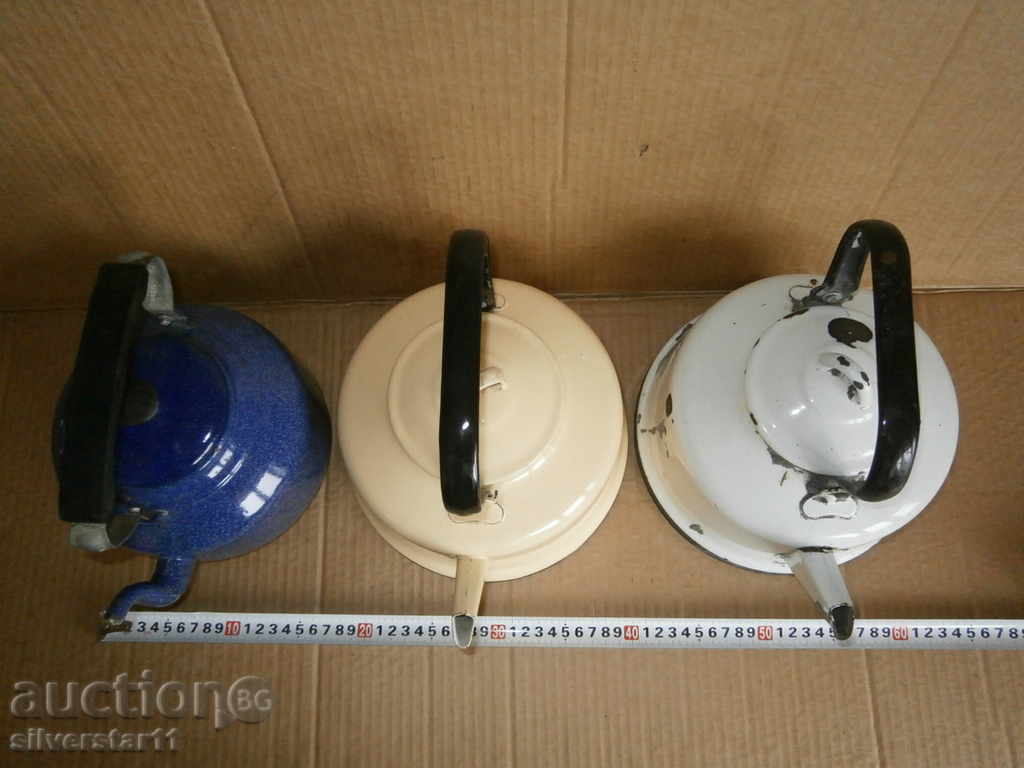 lot teapot teapots enameled 3 large teapot - 5 lot teapot teapots enameled 3 large teapot - 5