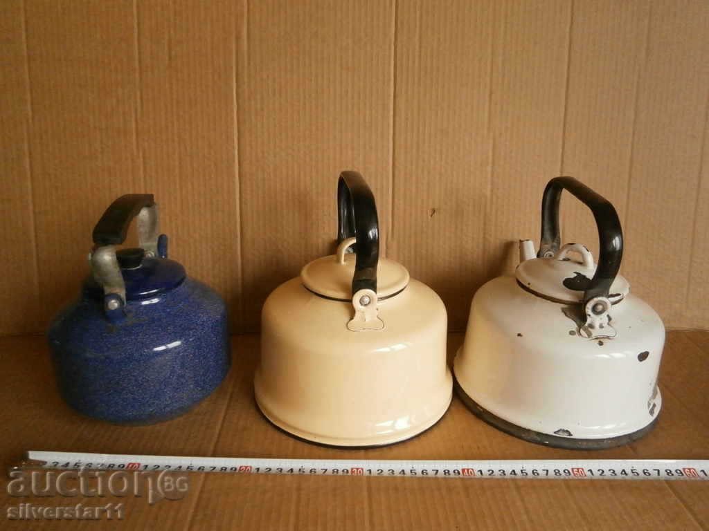 lot teapot teapots enameled 3 large teapot - 7 lot teapot teapots enameled 3 large teapot - 7