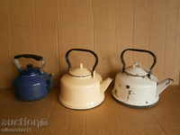 ceainic Lot ceainice smalț 3 bucăți mari ibric
