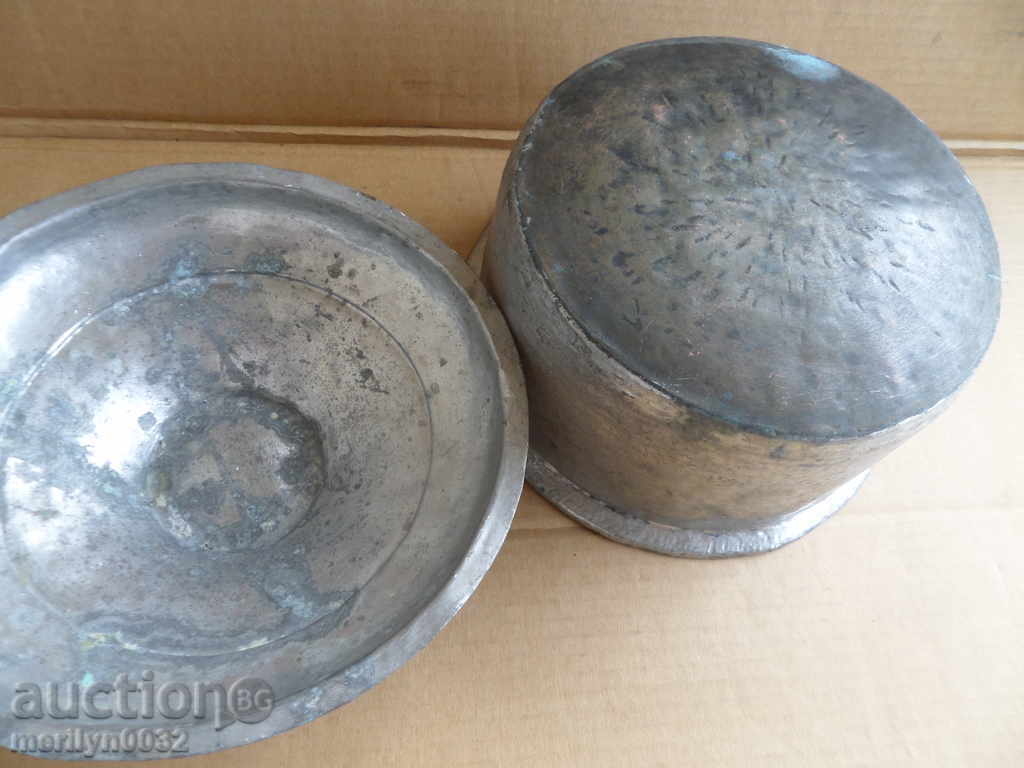 Παλιό τηγάνι κασσίτερο, χαλκό κατσαρόλα χαλκού με καπάκι - 5 Παλιό τηγάνι κασσίτερο, χαλκό κατσαρόλα χαλκού με καπάκι - 5